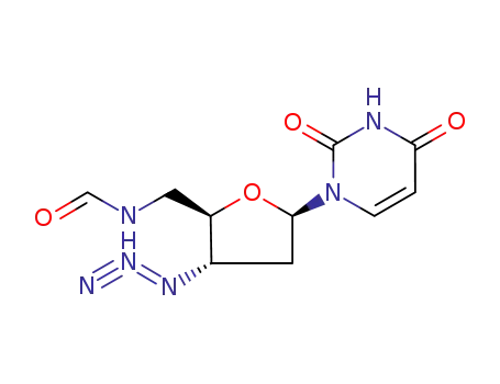 Molecular Structure of 132101-31-6 (Uridine,3'-azido-2',3',5'-trideoxy-5'-(formylamino)- (9CI))