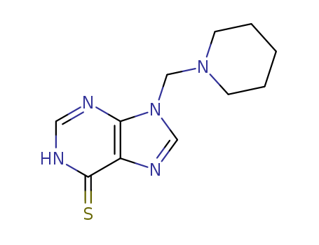 14133-14-3,9-(piperidin-1-ylmethyl)-3,9-dihydro-6H-purine-6-thione,9H-Purine-6(1H)-thione,9-(piperidinomethyl)- (8CI); NSC 87445