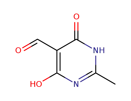 Molecular Structure of 14160-85-1 (4,6-Dihydroxy-2-methylpyrimidine-5-carbaldehyde ,97%)