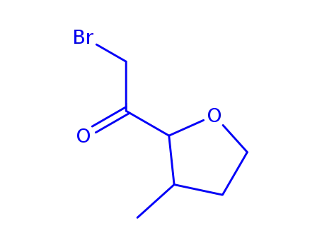 Molecular Structure of 141072-98-2 (Ethanone, 2-bromo-1-(tetrahydro-3-methyl-2-furanyl)-, (2R-cis)- (9CI))