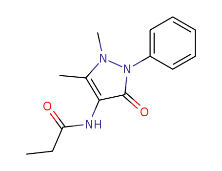Molecular Structure of 14077-43-1 (N-(1,5-dimethyl-3-oxo-2-phenyl-2,3-dihydro-1H-pyrazol-4-yl)propionamide)