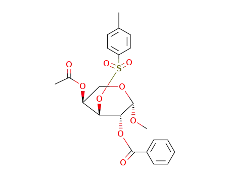 Molecular Structure of 14187-88-3 (methyl 4-O-acetyl-2-O-benzoyl-3-O-[(4-methylphenyl)sulfonyl]pentopyranoside)