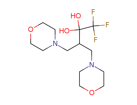 Molecular Structure of 1427-86-7 (1,1,1-trifluoro-4-morpholin-4-yl-3-(morpholin-4-ylmethyl)butane-2,2-di ol)