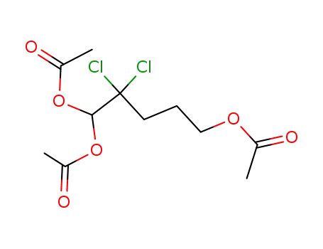 Molecular Structure of 141942-61-2 (1,1,5-TRIACETOXY-2,2-DICHLOROPENTANE, 97)