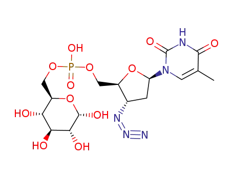 Molecular Structure of 133101-34-5 (6-glucopyranosyl 3'-azido-3'-deoxy-5'-thymidinyl phosphate)