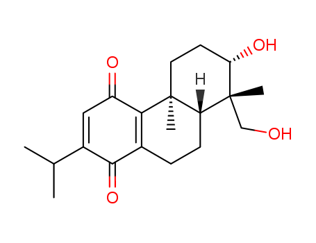 Molecular Structure of 142937-49-3 (1,4-Phenanthrenedione,4b,5,6,7,8,8a,9,10-octahydro-7-hydroxy-8-(hydroxymethyl)-4b,8-dimethyl-2-(1-methylethyl)-,(4bS,7S,8S,8aR)-)