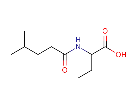 Molecular Structure of 144301-09-7 (Butanoic  acid,  2-[(4-methyl-1-oxopentyl)amino]-)