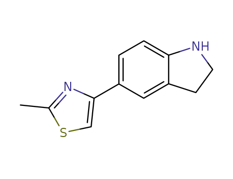 Molecular Structure of 144340-48-7 (5-(2-METHYL-1,3-THIAZOL-4-YL)INDOLINE)