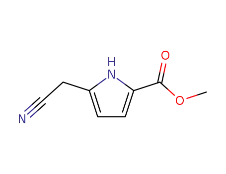 Molecular Structure of 144194-95-6 (1H-Pyrrole-2-carboxylicacid,5-(cyanomethyl)-,methylester(9CI))