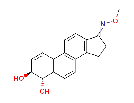 Molecular Structure of 143216-81-3 ((3beta,4alpha,17Z)-17-(methoxyimino)gona-1,5(10),6,8,11,13-hexaene-3,4-diol)