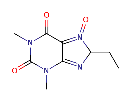 Molecular Structure of 14305-94-3 (8-ethyl-1,3-dimethyl-3,4-dihydro-1H-purine-2,6-dione 7-oxide)