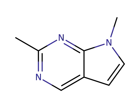 Molecular Structure of 14356-75-3 (7H-Pyrrolo[2,3-d]pyrimidine, 2,7-dimethyl- (8CI))