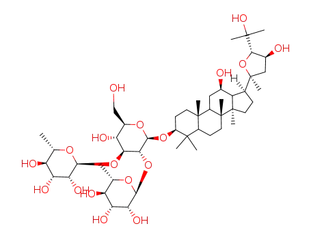 (2S,3R,4R,5R,6S)-2-[(2R,3R,4S,5S,6R)-4,5-dihydroxy-2-[(10R,12S,14R)-12-hydroxy-17-[(2S,4S,5S)-4-hydroxy-5-(2-hydroxypropan-2-yl)-2-methyloxolan-2-yl]-4,4,6,10,14-pentamethyl-1,2,3,5,6,7,8,9,11,12,13,15,16,17-tetradecahydrocyclopenta[a]phenanthren-3-yl]-6-(hydroxymethyl)-2-[(2S,3R,4R,5R,6S)-3,4,5-trihydroxy-6-methyloxan-2-yl]oxyoxan-3-yl]oxy-6-methyloxane-3,4,5-triol
