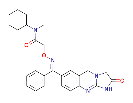 133718-29-3,Revizinone,Acetamide,N-cyclohexyl-N-methyl-2-[[[phenyl(1,2,3,5-tetrahydro-2-oxoimidazo[2,1-b]quinazolin-7-yl)methylene]amino]oxy]-,(E)-; Imidazo[2,1-b]quinazoline, acetamide deriv.; R 80122; Revizinone