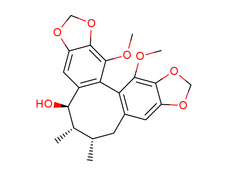 144606-85-9,Cycloocta[1,2-f:3,4-f']bis[1,3]benzodioxol-5-ol,5,6,7,8-tetrahydro-13,14-dimethoxy-6,7-dimethyl-, (5R,6R,7R,13aS)- (9CI),Cycloocta[1,2-f:3,4-f']bis[1,3]benzodioxol-5-ol,5,6,7,8-tetrahydro-13,14-dimethoxy-6,7-dimethyl-, stereoisomer; SchisanlignaolD