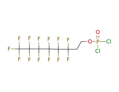 Molecular Structure of 134052-00-9 (3,3,4,4,5,5,6,6,7,7,8,8,8-Tridecafluoro-octyl phosphorodichloridate)