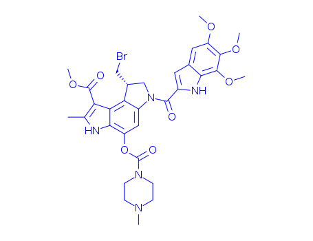 Benzo[1,2-b:4,3-b']dipyrrole-1-carboxylic acid, 8-(bromomethyl)-3,6,7,8-tetrahydro-2-methyl-4-[[(4-methyl-1-piperazinyl)carbonyl]oxy]-6-[(5,6,7-trimethoxy-1H-indol-2-yl)carbonyl]-,methyl ester