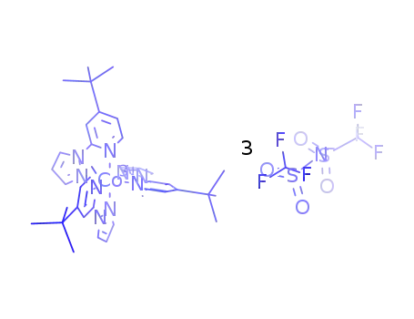 Molecular Structure of 1447938-61-5 (Tris[4-(1,1-dimethylethyl)-2-(1H-pyrazol-1-yl)pyridine]cobalt salt with 1,1,1-trifluoro-N-[(trifluoromethyl)sulfonyl]methanesulfonamide (1:3))