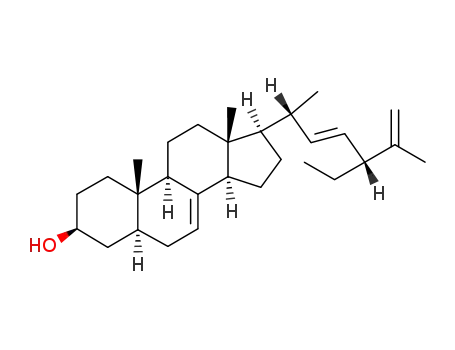 Molecular Structure of 14485-48-4 (Stigmasta-7,22,25-trien-3-ol,(3b,5a)-)