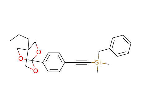 Molecular Structure of 134134-04-6 (benzyl(dimethyl){[4-(4-propyl-2,6,7-trioxabicyclo[2.2.2]oct-1-yl)phenyl]ethynyl}silane)