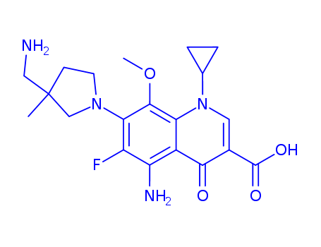 3-QUINOLINECARBOXYLIC ACID,1,4-DIHYDRO-5-AMINO-7-(3-AMINOMETHYL)-3-METHYL-1-PYRROLIDINYL- 1-CYCLOPROPYL-6-FLUORO- 8-METHOXY-4-OXO-