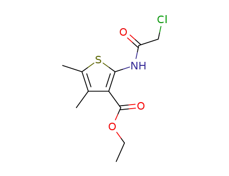 Molecular Structure of 60442-34-4 (2-(2-CHLORO-ACETYLAMINO)-4,5-DIMETHYL-THIOPHENE-3-CARBOXYLIC ACID ETHYL ESTER)