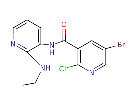 Molecular Structure of 380378-90-5 (5-Bromo-2-Chloro-N-[2-(Ethylamino)-3-Pyridinyl]-3-Pyridinecarboxamide)