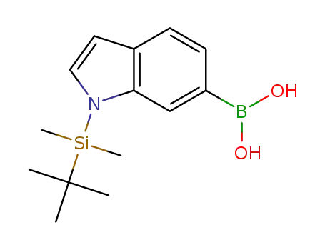 Molecular Structure of 913835-60-6 (1-(TERT-BUTYLDIMETHYLSILYL)-1H-INDOL-6-YLBORONIC ACID 98)
