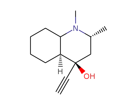 Molecular Structure of 14788-65-9 (4-Quinolinol, 4-ethynyldecahydro-1,2-dimethyl-, (2alpha,4beta,4aalpha, 8abeta)-)