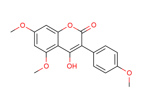 Molecular Structure of 14736-59-5 (4-HYDROXY-5,7-DIMETHOXY-3-(4'-METHOXYPHENYL)COUMARIN)