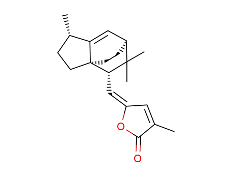 Molecular Structure of 14729-24-9 (5-[(Z)-((1S)-1,2,3,4,5,6-Hexahydro-1,5,5-trimethyl-3aα,6α-ethano-3aH-inden-4-yl)methylene]-3-methylfuran-2(5H)-one)