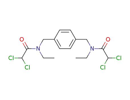Molecular Structure of 1477-20-9 (N,N'-[1,4-Phenylenebis(methylene)]bis(2,2-dichloro-N-ethylacetamide))