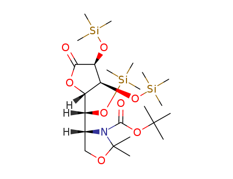 L-Ribonic acid,5-C-[3-[(1,1-dimethylethoxy)carbonyl]-2,2-dimethyl-4-oxazolidinyl]-2,3,5-tris-O-(trimethylsilyl)-, g-lactone, [5R(R)]- (9CI)