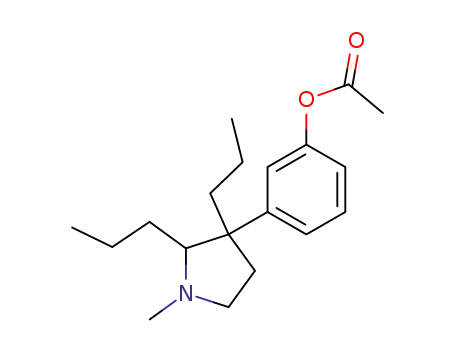Molecular Structure of 1505-30-2 (3-(1-methyl-2,3-dipropylpyrrolidin-3-yl)phenyl acetate)