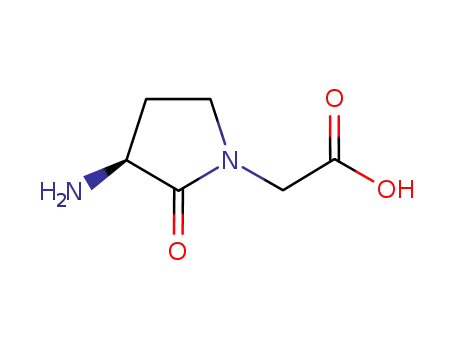 Molecular Structure of 179605-48-2 (1-Pyrrolidineaceticacid,3-amino-2-oxo-,(3S)-(9CI))