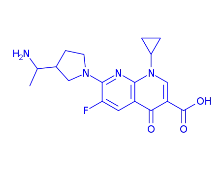 7-{(3R)-3-[(1S)-1-aminoethyl]pyrrolidin-1-yl}-1-cyclopropyl-6-fluoro-4-oxo-1,4-dihydro-1,8-naphthyridine-3-carboxylic acid