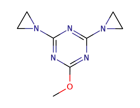 Molecular Structure of 14925-07-6 (2,4-bis(aziridin-1-yl)-6-methoxy-1,3,5-triazine)