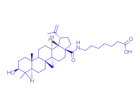 Molecular Structure of 150840-28-1 (7-{[(3beta)-3-hydroxy-28-oxolup-20(29)-en-28-yl]amino}heptanoic acid)
