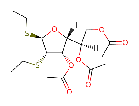 Molecular Structure of 31873-07-1 (ethyl 3,5,6-tri-O-acetyl-2-S-ethyl-1,2-dithiohexofuranoside)