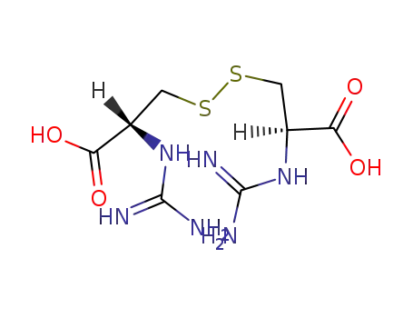 Molecular Structure of 13551-09-2 (3-[2-carboxy-2-(diaminomethylideneamino)ethyl]disulfanyl-2-(diaminomet hylideneamino)propanoic acid)