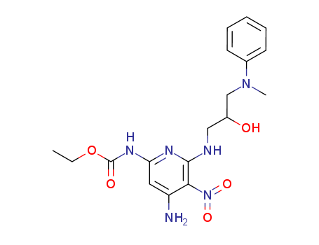 15223-99-1,ethyl [4-amino-6-({2-hydroxy-3-[methyl(phenyl)amino]propyl}amino)-5-nitropyridin-2-yl]carbamate,2-Pyridinecarbamicacid, 4-amino-6-[[2-hydroxy-3-(N-methylanilino)propyl]amino]-5-nitro-, ethylester (8CI); NSC 117635
