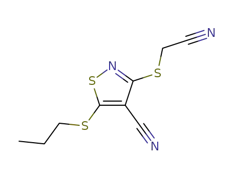 Molecular Structure of 135489-11-1 (3-[(cyanomethyl)sulfanyl]-5-(propylsulfanyl)isothiazole-4-carbonitrile)