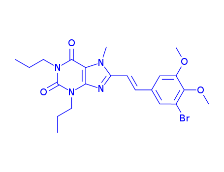 151539-56-9,8-[(E)-2-(3-bromo-4,5-dimethoxyphenyl)ethenyl]-7-methyl-1,3-dipropyl-3,7-dihydro-1H-purine-2,6-dione,