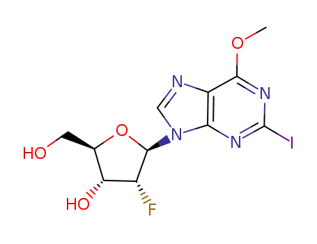 Molecular Structure of 150863-85-7 (9-(2-deoxy-2-fluororibofuranosyl)-2-iodo-6-methoxypurine)