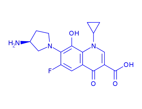 7-((S)-3-Amino-1-pyrrolidinyl)-1-cyclopropyl-6-fluoro-1,4-dihydro-8-hy droxy-4-oxoquinoline-3-carboxylic acid