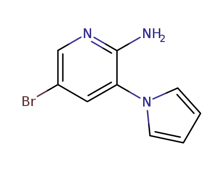 Molecular Structure of 155630-03-8 (5-Bromo-3-pyrrol-1-yl-pyridin-2-ylamine)
