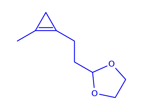 Molecular Structure of 156049-57-9 (1,3-Dioxolane,  2-[2-(2-methyl-1-cyclopropen-1-yl)ethyl]-)
