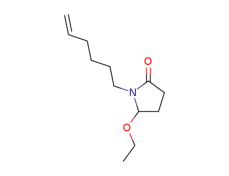 Molecular Structure of 178671-80-2 (2-Pyrrolidinone,5-ethoxy-1-(5-hexenyl)-(9CI))