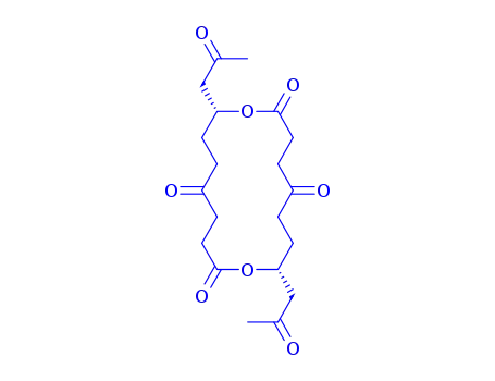 Molecular Structure of 154869-41-7 ((8S,16S)-8,16-bis(2-oxopropyl)-1,9-dioxacyclohexadecane-2,5,10,13-tetrone)