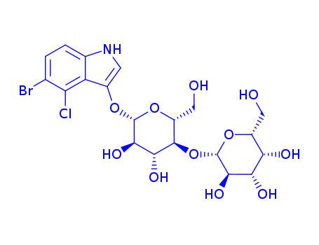 Molecular Structure of 177966-52-8 (5-BROMO-4-CHLORO-3-INDOLYL BETA-D-CELLOBIOSIDE)